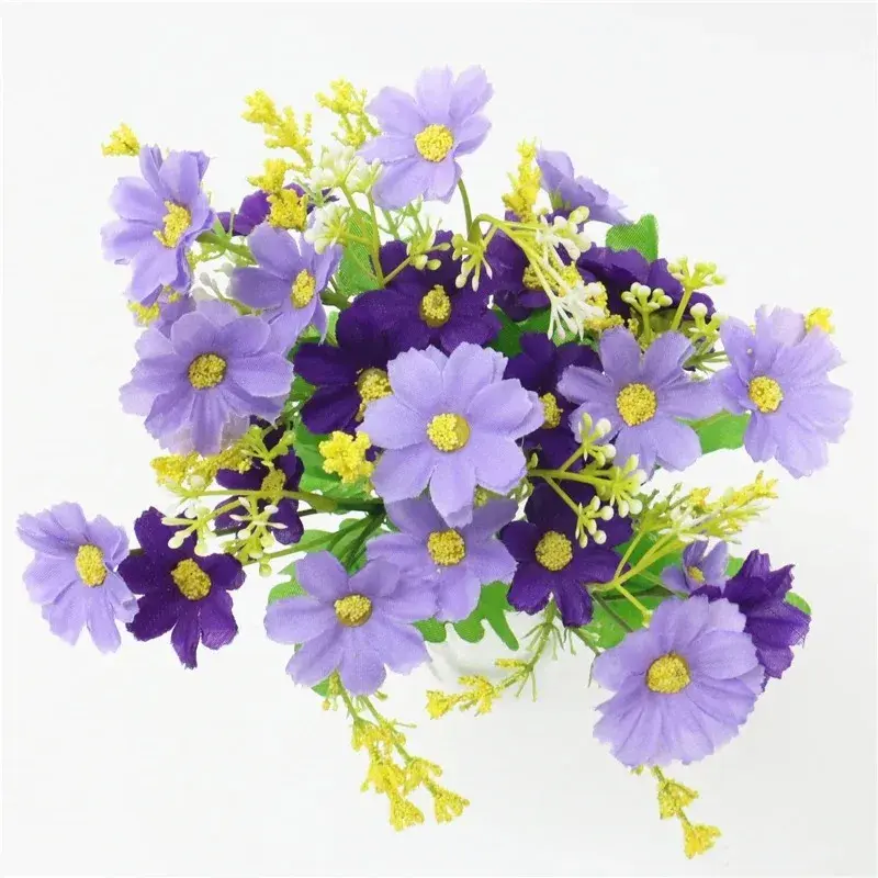 22*33CM Artificial One Bouquet 7Branch 28 Head Silk Daisy Decorative Flower DIY Wedding Floral Arrangement Home Room Table Decor