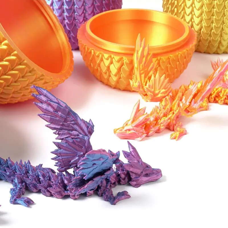 New 3D Printed Dinosaur Flying Dragon Ornament Articulated Joints Gradient Color Wings  Gift Handicraft Moving Parts home decor