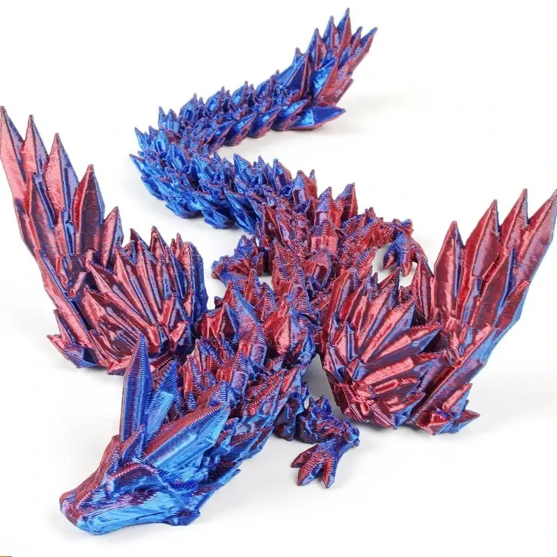 New 3D Printed Dinosaur Flying Dragon Ornament Articulated Joints Gradient Color Wings  Gift Handicraft Moving Parts home decor