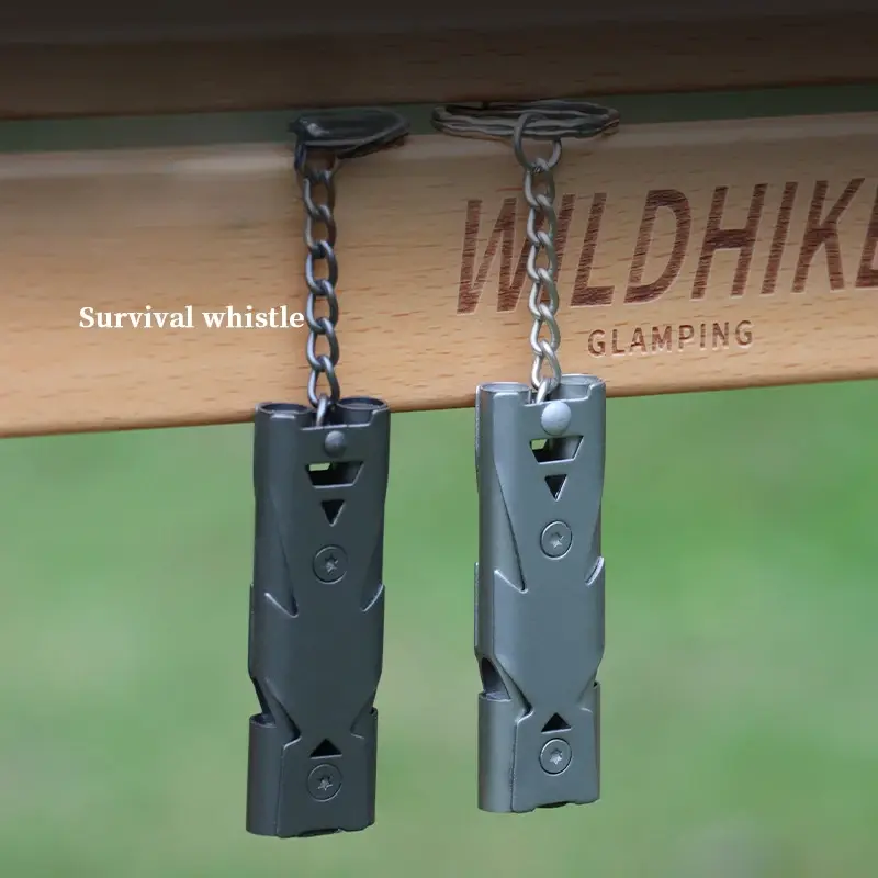 Camp Survival Whistle Double Tube Explosive Stainless Steel High-frequency Earthquake Rescue Whistle High Score Shell Whistle