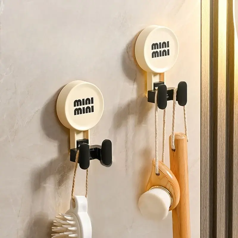 2025 New Creative Seamless Circular Suction Cup Hook for Home Kitchen Bathroom Bathroom Door Bedroom Coat and Hat Hook