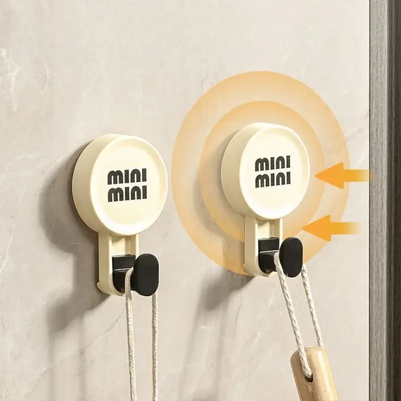 2025 New Creative Seamless Circular Suction Cup Hook for Home Kitchen Bathroom Bathroom Door Bedroom Coat and Hat Hook