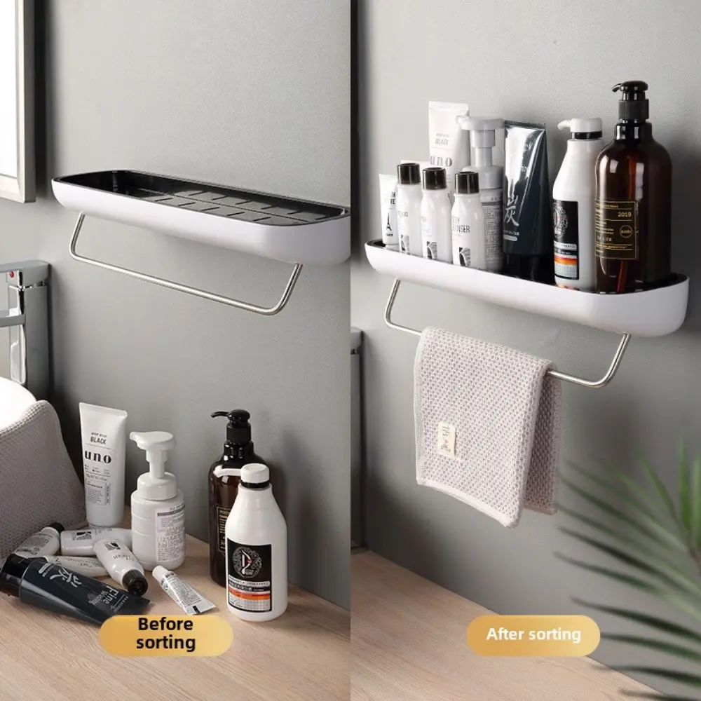 New High-quality Bathroom Storage Rack Toilet Washbasin Wall Mounted Towel Storage Rack Non Perforated Wall Mounted Toilet