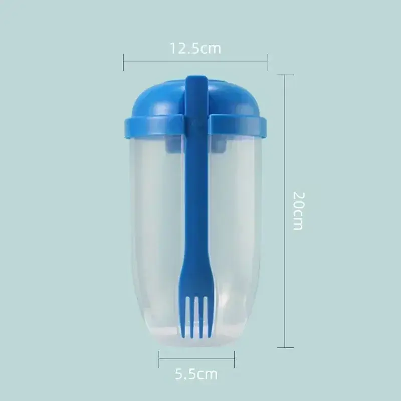 New Portable Sealable Breakfast Salad Cup with Built - in Fork -Yogurt, Cereal & Nut - Multifunctional Meal Prep Kitchen Tools