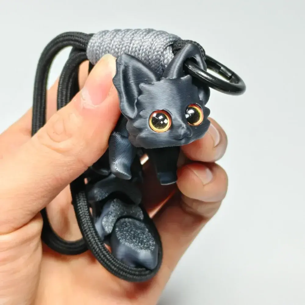 Home Decoration 3D Printed Cute Fox Ornament Model with Multiple Joints Movable Beautiful Eyes Hanging Rope Accessories