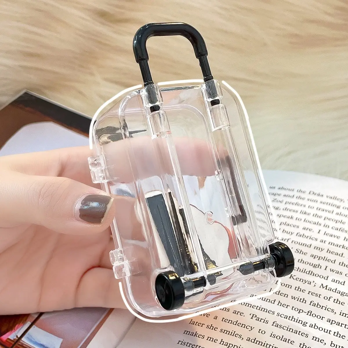 New Transparent Mini Suitcase Ultra Small Storage Box Minimalist Jewelry Desktop Organizer A Home Decoration Gift for Girlfriend