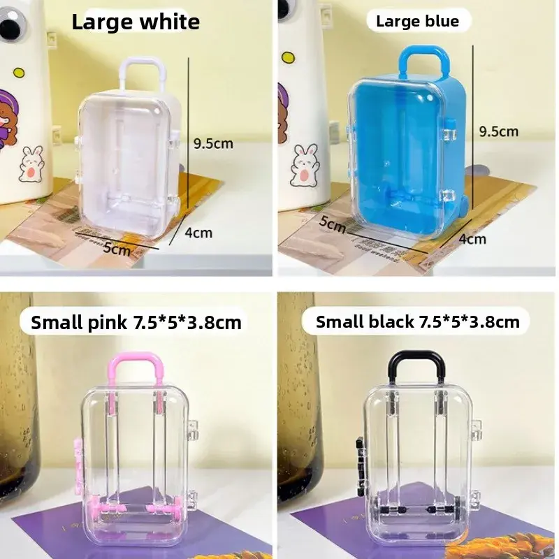 New Transparent Mini Suitcase Ultra Small Storage Box Minimalist Jewelry Desktop Organizer A Home Decoration Gift for Girlfriend