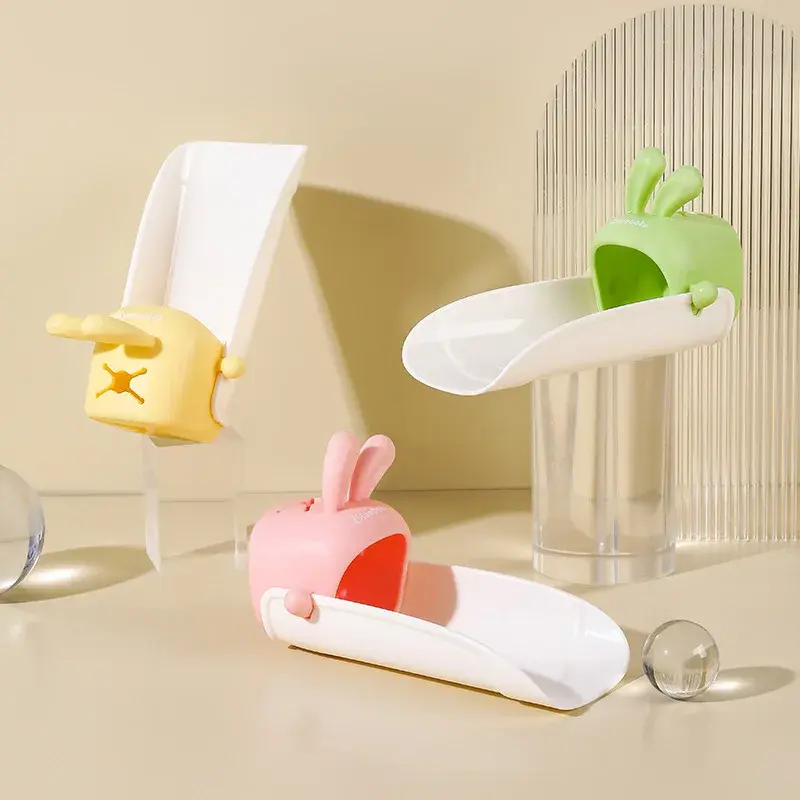 New Cute Cartoon Silicone Faucet Extender Splash Proof Suitable for Bathroom Sink Kitchen Anti-Splash Faucet Extension