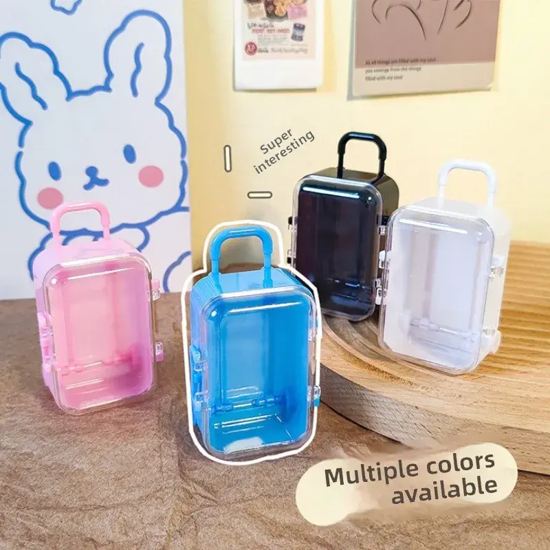 New Transparent Mini Suitcase Ultra Small Storage Box Minimalist Jewelry Desktop Organizer A Home Decoration Gift for Girlfriend