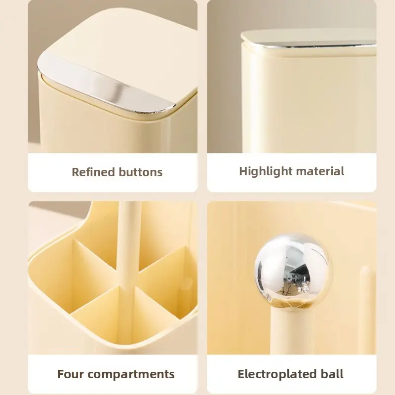 New Makeup Brush Holder Set Automatic Lifting Dustproof Desktop Makeup Tools Lipstick Eyebrow Pen Holder Container