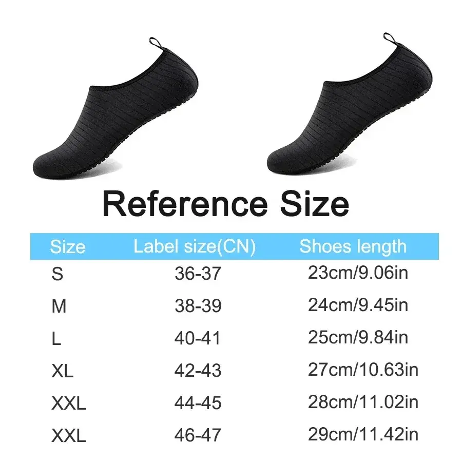 Black Beach Water Shoes Unisex Beach Quick-Drying Breathable Swimming Slippers Summer Anti-slip Casual Sports Water Sneakers