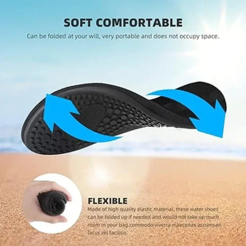 Black Beach Water Shoes Unisex Beach Quick-Drying Breathable Swimming Slippers Summer Anti-slip Casual Sports Water Sneakers