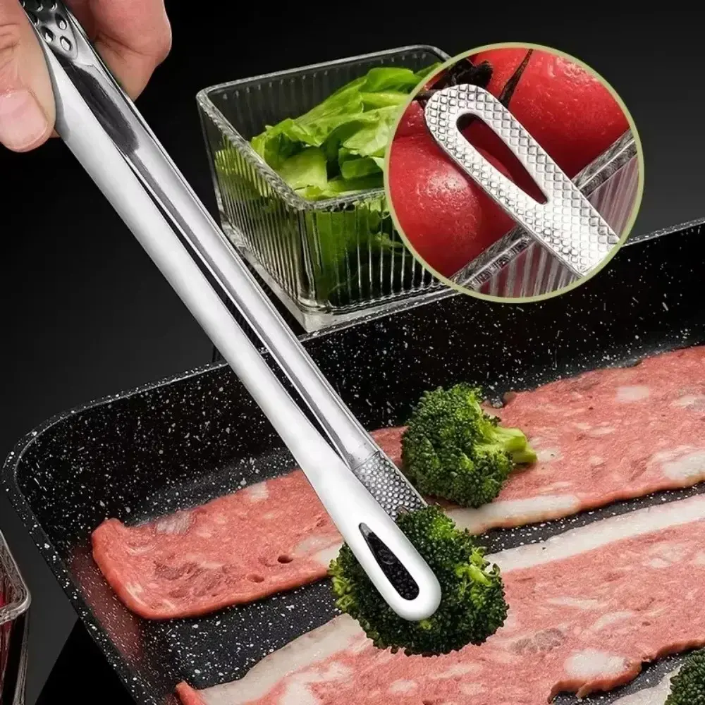 Outdoor Tool Stainless Steel BBQ Grill Tongs Heat Resistant Cooking Kitchen Utensil for Grilling Serving Meat Seafood Vegetables