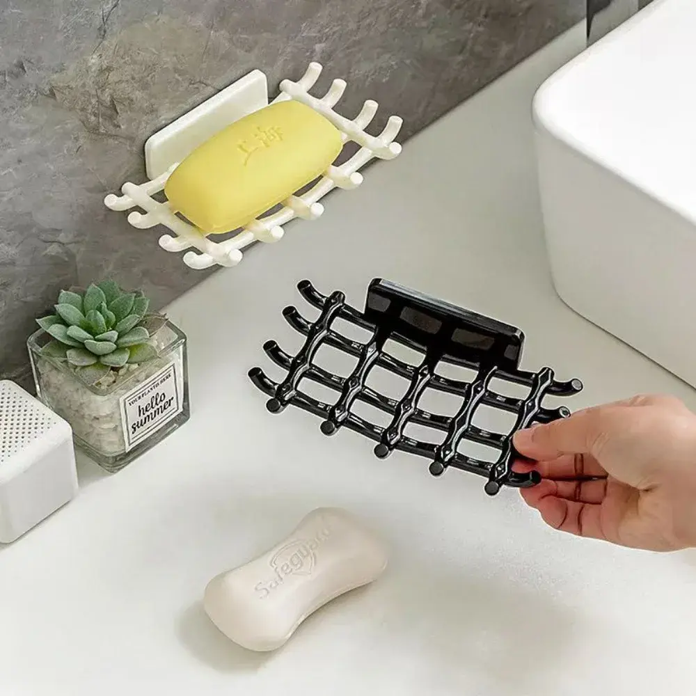 Delicate Non Perforated Soap Box Wall Mounted Drain Storage Rack for Household Small Item Storage in Bathroom Corners