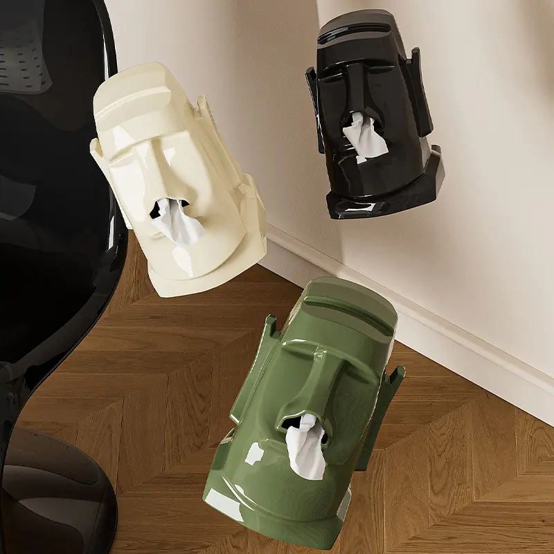 New Creative Gypsum Tissue Holder Tissue Box Cover Headphone & Sunglasses Design Fun Home Decor Easter Stone Statue