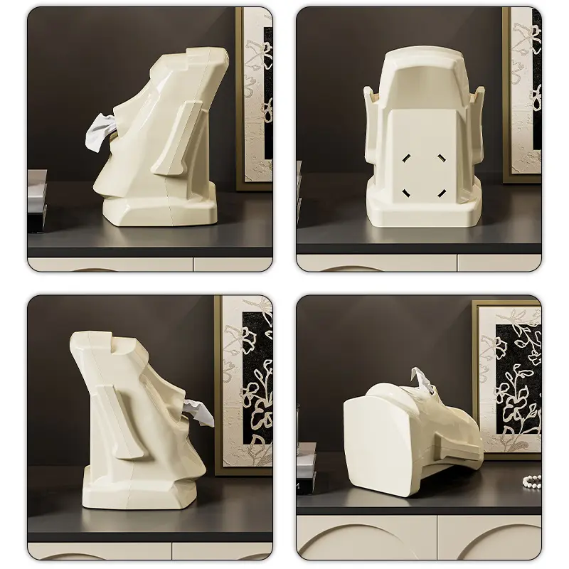 New Creative Gypsum Tissue Holder Tissue Box Cover Headphone & Sunglasses Design Fun Home Decor Easter Stone Statue
