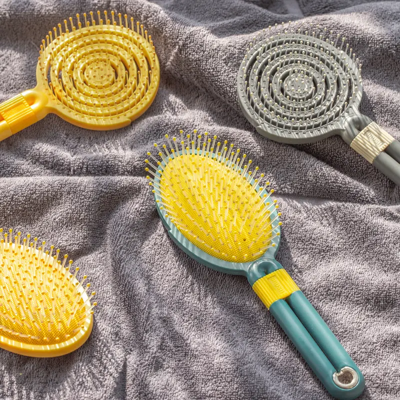 New 1PCS Multiple colors Toned Air - Cushioned Hair Brush Rebound Massage Scalp Air Cushion Pork Rib Fluffy Hair High Skull Comb