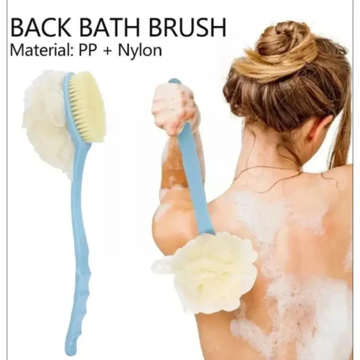Soft Body Scrubber Shower Exfoliating Scrubs Long Handle Bath Brush Exfoliator Skin Massager Cleaning Brush Accessories