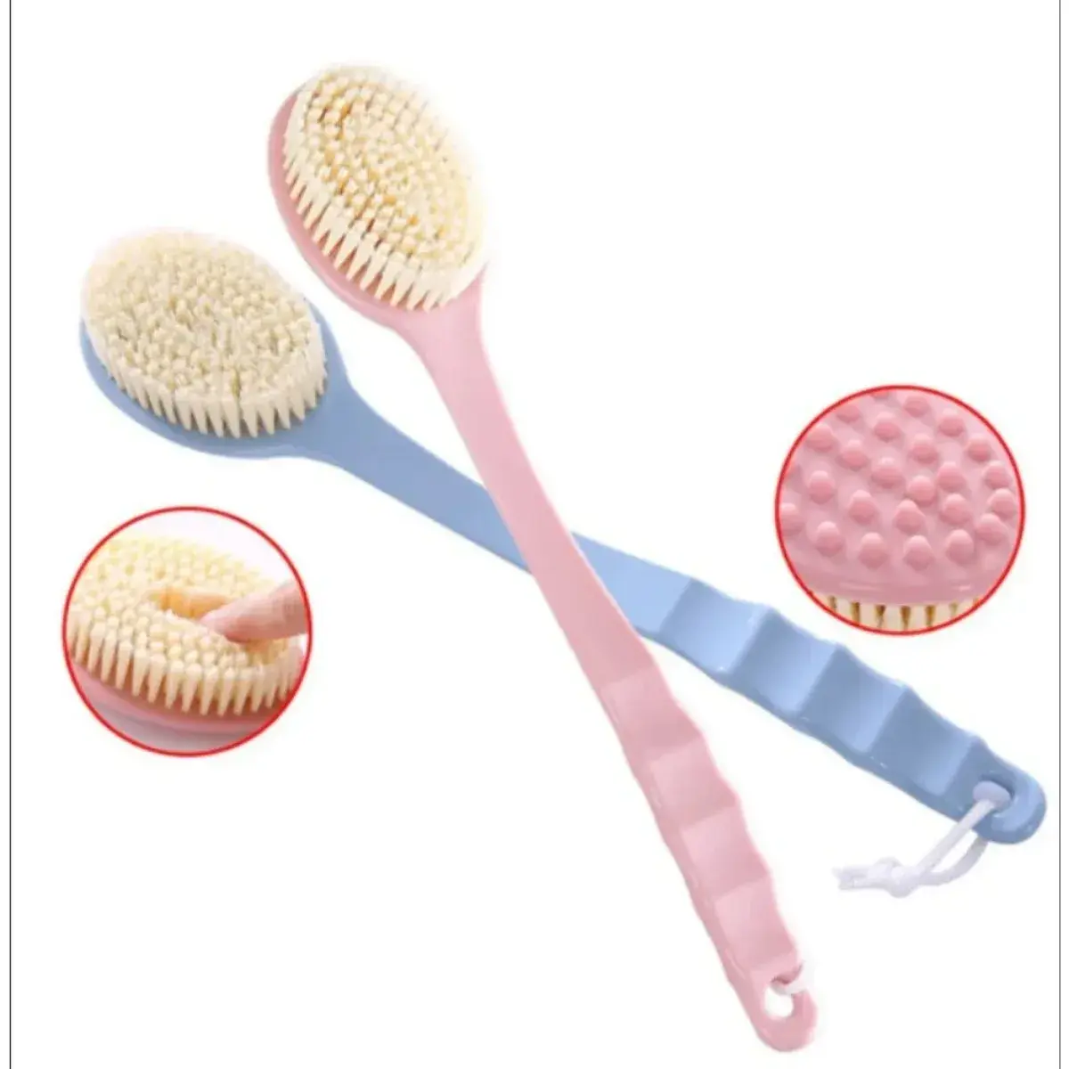 Soft Body Scrubber Shower Exfoliating Scrubs Long Handle Bath Brush Exfoliator Skin Massager Cleaning Brush Accessories