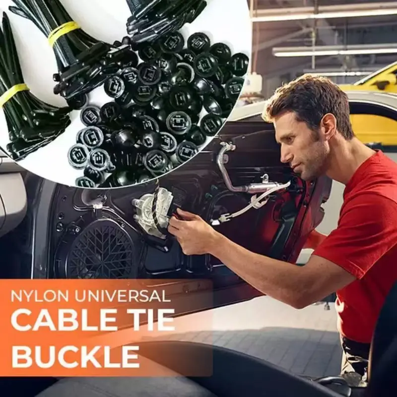 New 50/20/10PC Through Hole Nail with Buckle Zip Tie Buckle for Fixing Engine Floor Fender Trunk Interior Panel Cover