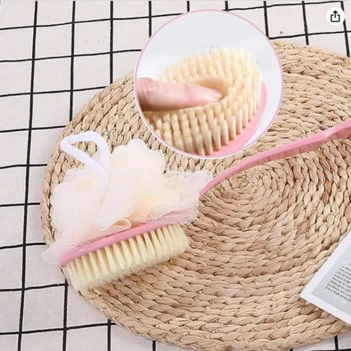 Soft Body Scrubber Shower Exfoliating Scrubs Long Handle Bath Brush Exfoliator Skin Massager Cleaning Brush Accessories