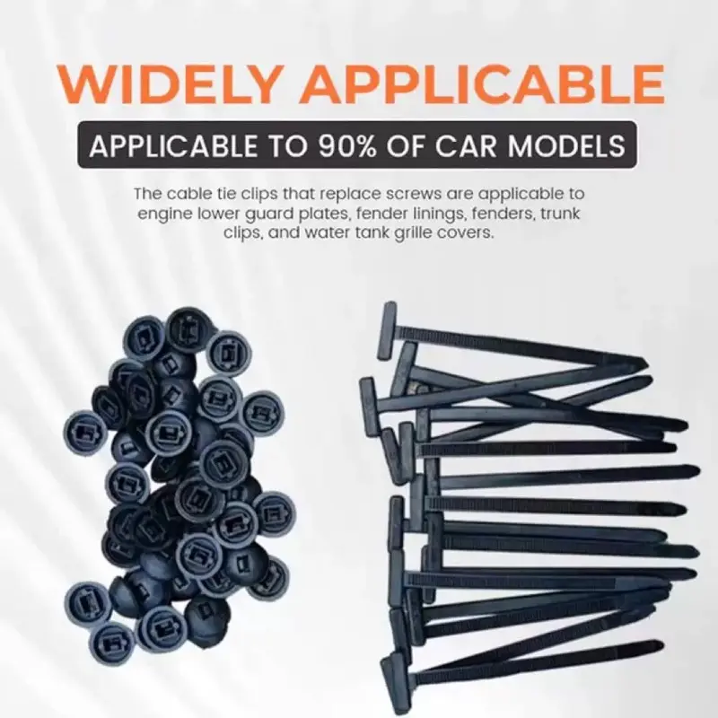 New 50/20/10PC Through Hole Nail with Buckle Zip Tie Buckle for Fixing Engine Floor Fender Trunk Interior Panel Cover