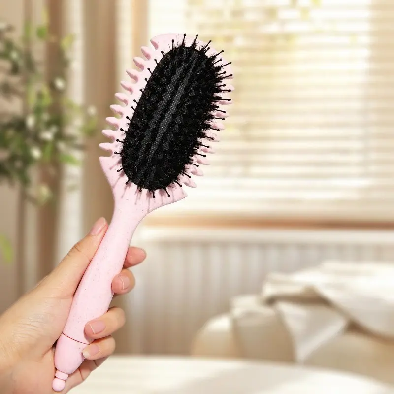 New Pink Matte Air Cushion Hair Brush Scalp Massage Detangling Comb for Women Bouncing Comb Curling Styling Comb Scalp Massage