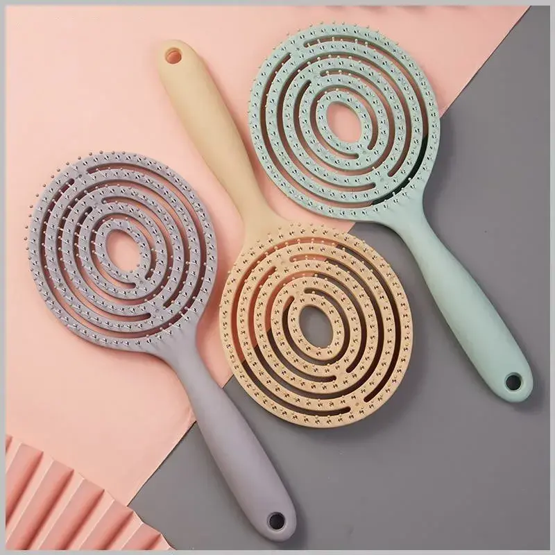 New Hollow massage comb Multicolor Hollow Circular Hair Brush - Scalp Massage & Detangling Comb for Smooth Hair Styling