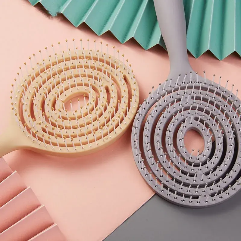 New Hollow massage comb Multicolor Hollow Circular Hair Brush - Scalp Massage & Detangling Comb for Smooth Hair Styling