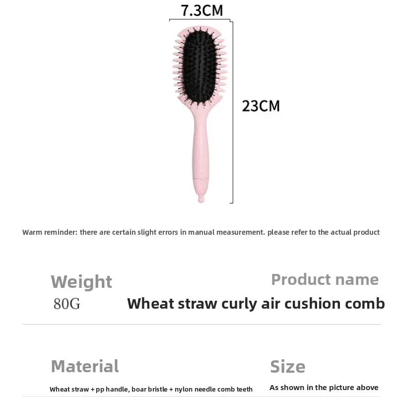 New Pink Matte Air Cushion Hair Brush Scalp Massage Detangling Comb for Women Bouncing Comb Curling Styling Comb Scalp Massage