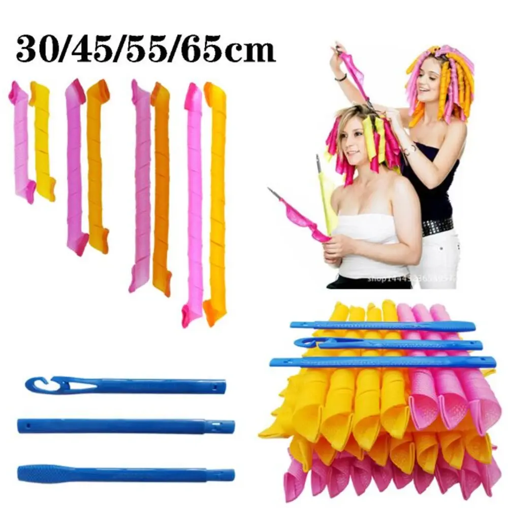 10pcs Heatless Hair Curler No Heat Hair Rollers Sleeping Soft Spiral Lazy Perm Curling Rod Wave Formers Hair Styling Tools