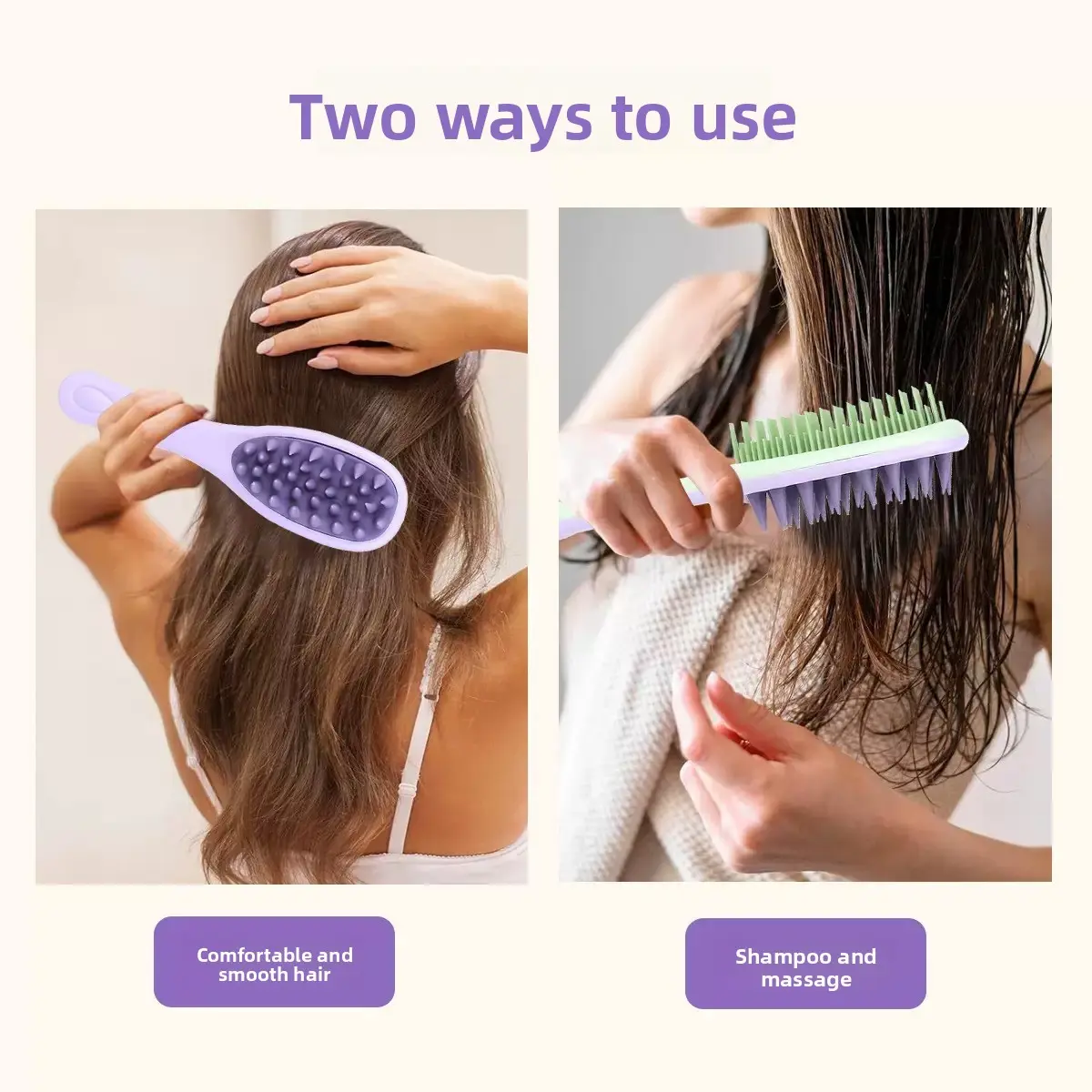 New 2-in-1  Massage Hair Brush, Detangling Comb for Scalp Care comb for double-sided shampoo and brush