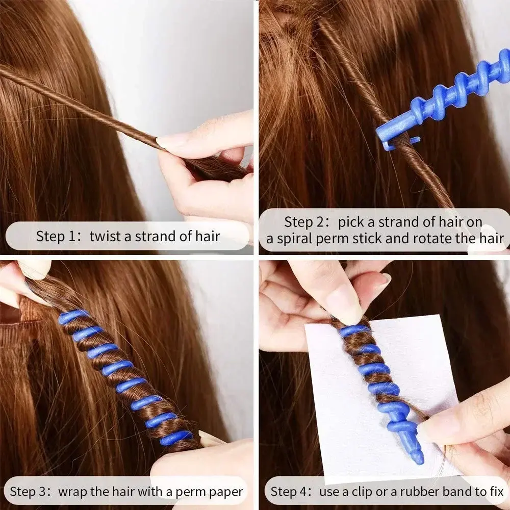 HOT Plastic Spiral Perm Stick Heatless Hair Curler Women Curly Hair Rollers No Heat Curls Cold Perm Bar Barber Hair Styling Tool