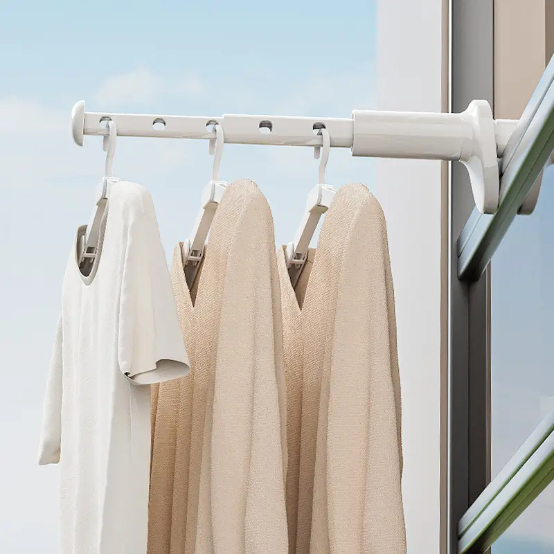 No Drill Travel Telescopic Clothes Rack Portable Travel and Business Trip Hotel Indoor Folding Clothes Rack