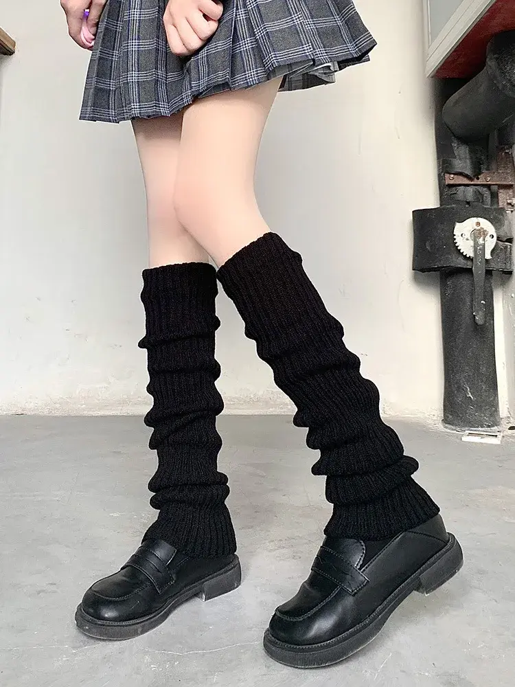 New 50/70cm Over Knee Japanese JK Uniform Leg Warmers Korean Lolita Girls' Ins Long Socks Girls Pile Up Socks Foot Warming Cover