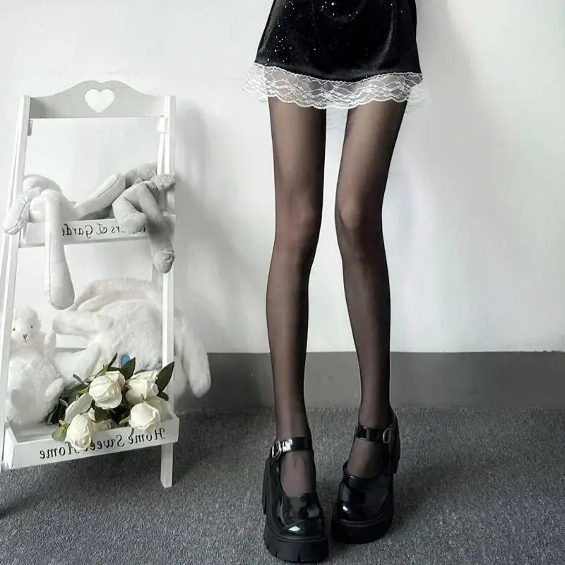 New Women Sexy Tights Summer Black White Stockings High Waist Lolita Pantyhose Thigh High Anime Cosplay Costumes Accessories