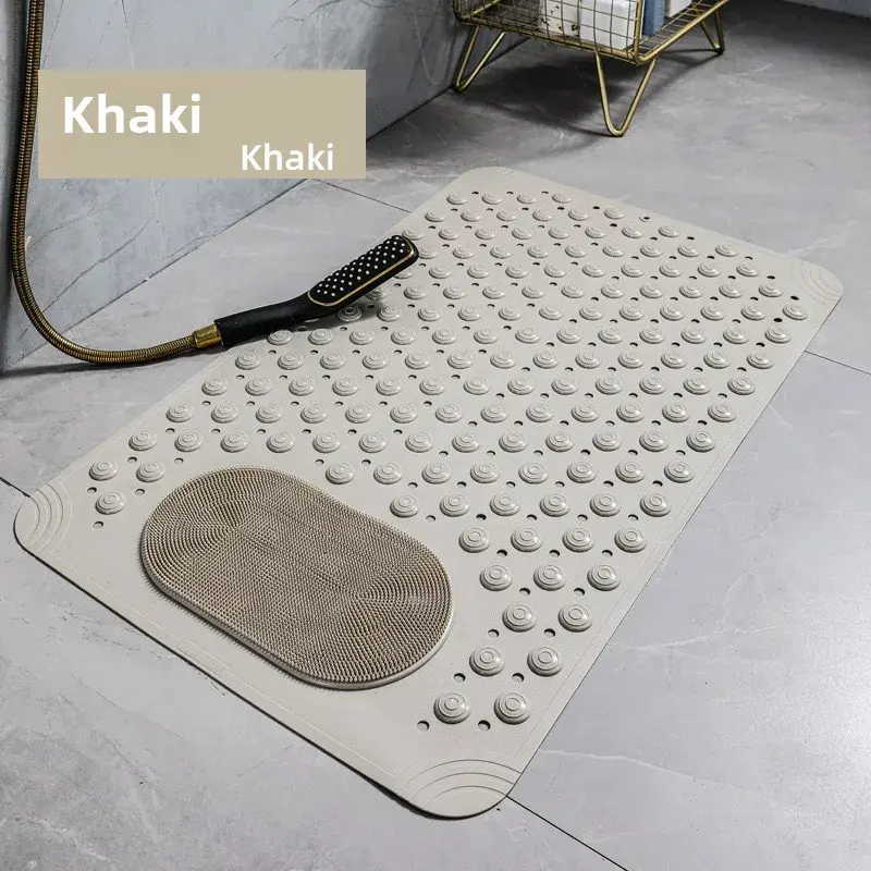 New Light Blue PVC Non Slip Bathroom Mat Rectangular Safety Shower Rug 08cm Thick 2600g/m2 Dots Pattern for Bathroom Floor Decor