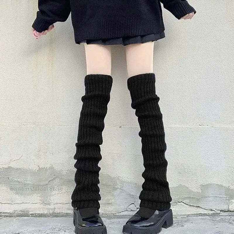 New 50/70cm Over Knee Japanese JK Uniform Leg Warmers Korean Lolita Girls' Ins Long Socks Girls Pile Up Socks Foot Warming Cover
