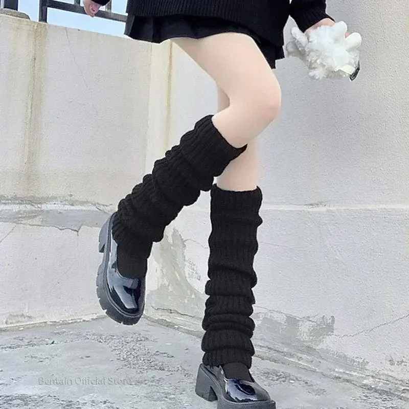 New 50/70cm Over Knee Japanese JK Uniform Leg Warmers Korean Lolita Girls' Ins Long Socks Girls Pile Up Socks Foot Warming Cover