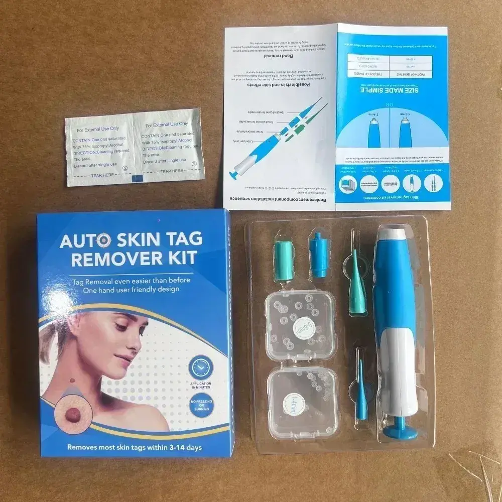 Acne Remover 2 IN 1 Auto Micro Skin Tag Remover Device Tag Removal Kit Adult Mole Wart Remover Face Care Beauty Tools