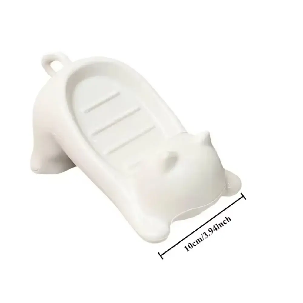 New Cute Cat Soap Holder -Bathroom Drain Soap Dish with Drain Smooth Toilet Tray for Exquisite Washroom Decor Corner Rack