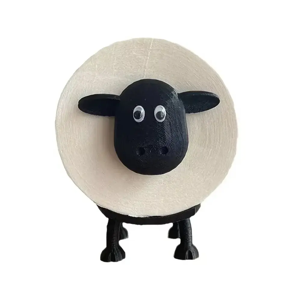 2025 Summer Resin Sheep Toilet Paper Holder Stackable Animal Tissue Organizer Creative Bathroom Decor for Farmhouse Modern Homes