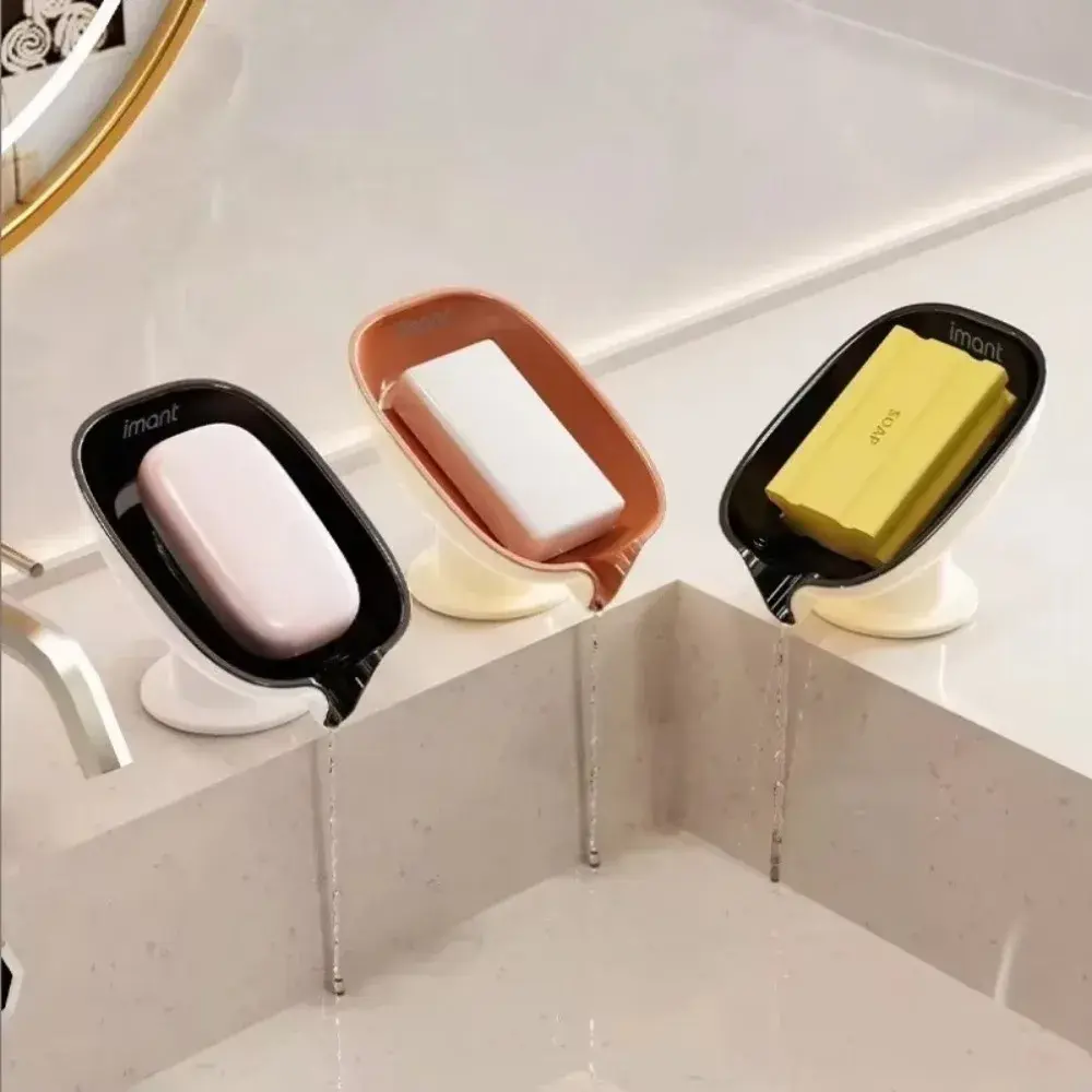 New No Punching Required Soap Rack Multifunctional Suction Cup Soap Dish Drain Water Design Bathroom Kitchen Sponge Holder