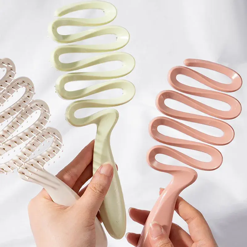 New 1PCS Hollow Large Curved Comb for Women - Volumizing Scalp Styling Comb (Small & Large Sizes) - Scalp Cleansing Hair Brush