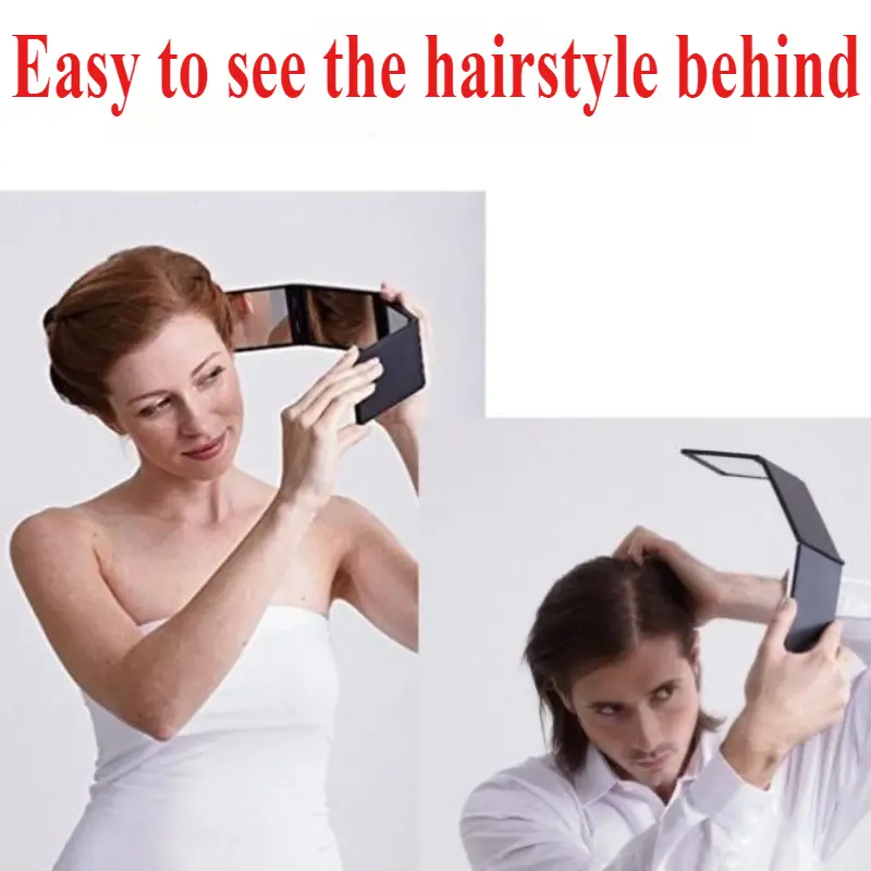 New Four fold mirror can be folded in any way. Four fold bathroom mirror DIY toiletries portable multi angle folding mirror