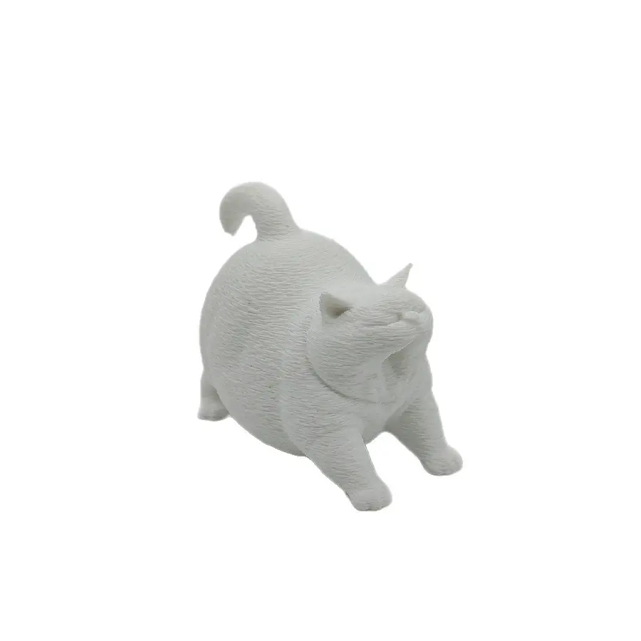 New 3D Cute Yawning Cat Figurine Home Decor Desktop Ornament Printing Cute Cat Desktop Pet