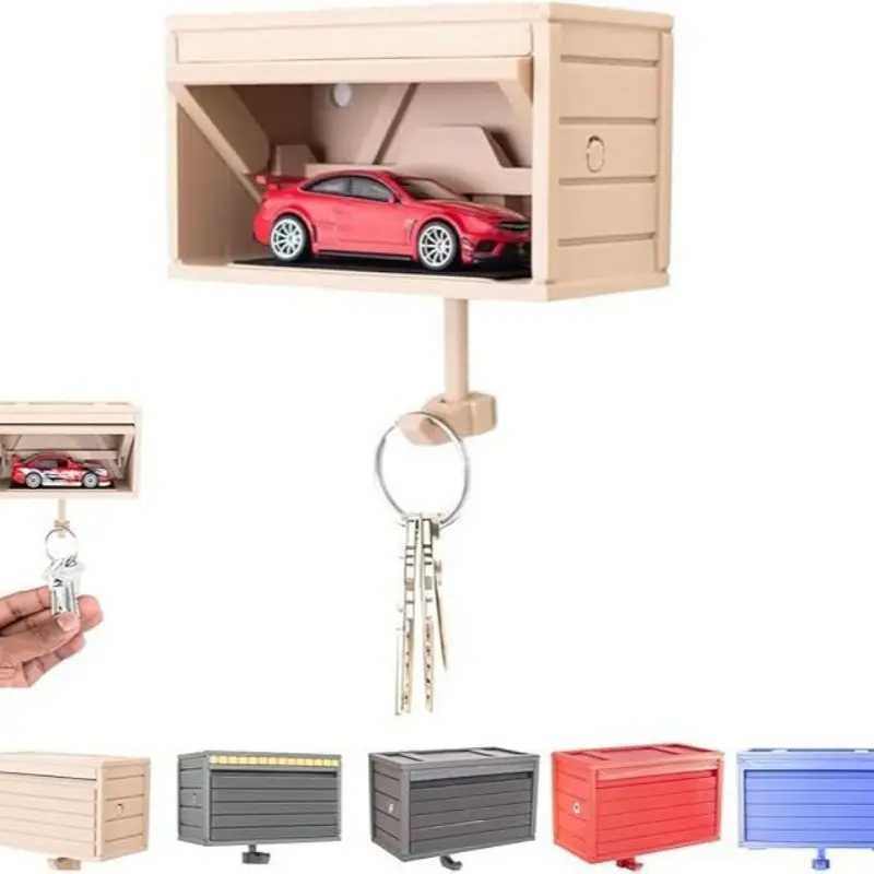Home decoration New 3D Printed Garage Switchable Key Holder  Car - Themed Keychain Box - bedroom decorations No Car Model