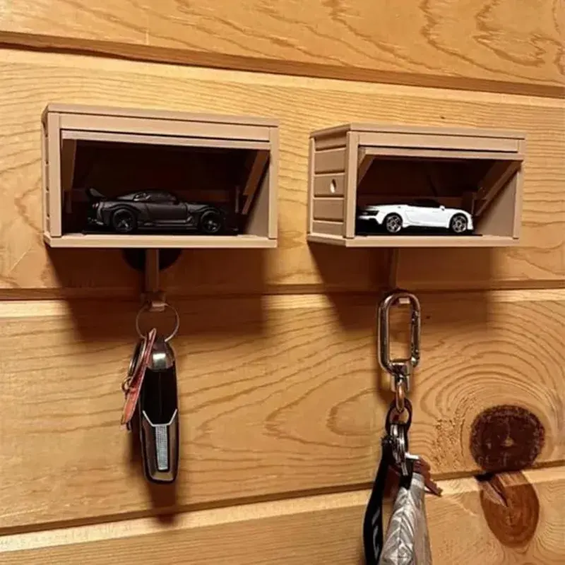 Home decoration New 3D Printed Garage Switchable Key Holder  Car - Themed Keychain Box - bedroom decorations No Car Model