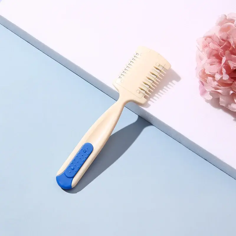 New White Plastic Hair Detangler Comb - Anti-Tangle Hair Styling Tool for Smooth Hair Grooming