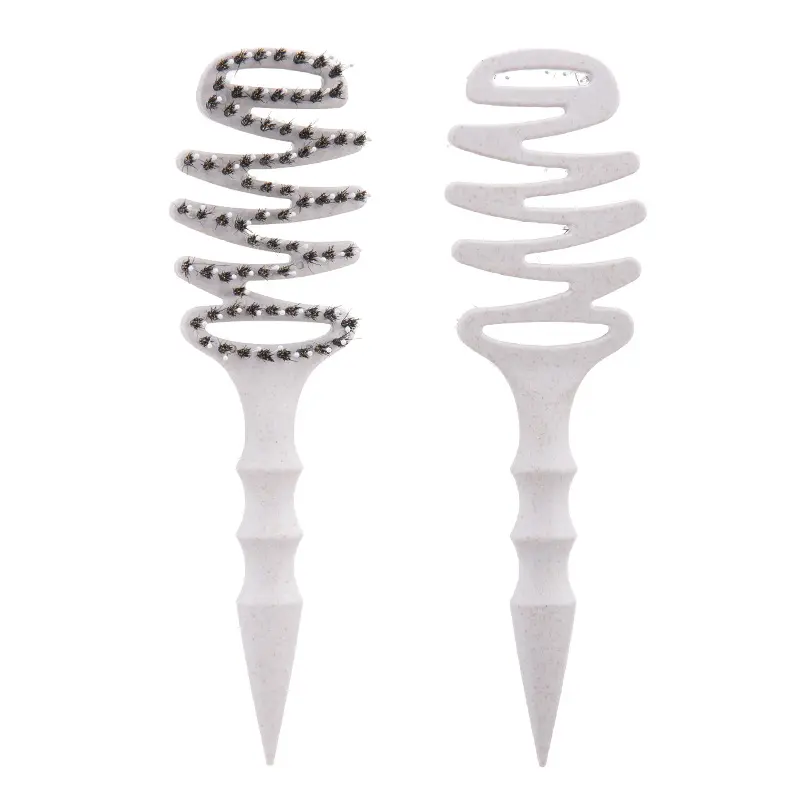 New Elastic Hollow Bristle Fluffy Hair Styling Comb Heatless Spiral Hair Curlers Set - Multicolor No Heat Damage Curling Tools